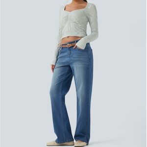 HALARA Women's Straight Leg Jeans - Blue